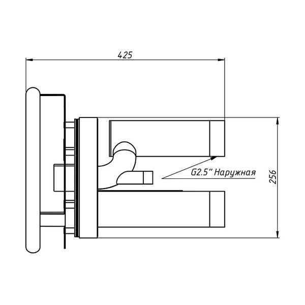 Передня частина та закладна до протитечії Aquaviva TWIN 2.5" AISI 304 (кругла) 4554 фото