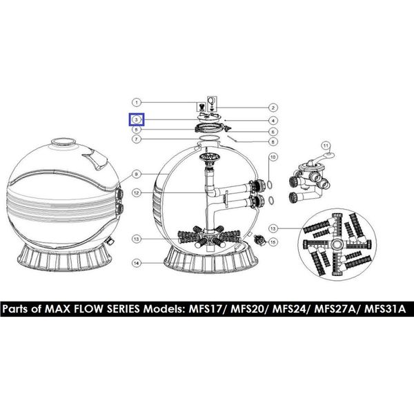 Кришка для фільтра Emaux MFS/SP 01201022 2400 фото