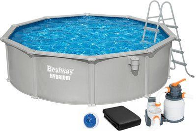 Збірний басейн Bestway Hydrium 56384 (460х122 см) з пісочним фільтром, драбиною та тентом 2936 фото