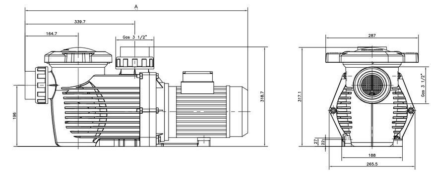 Насос Hayward HCP36303E IE3 (380 В, 36 м3/год, 3 HP) 19775 фото