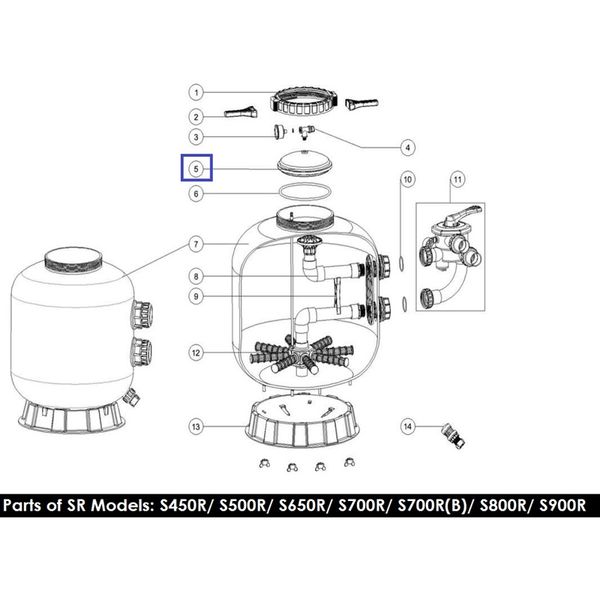 Крышка для фильтра Emaux серии RInglock S800-900 01201020 2404 фото