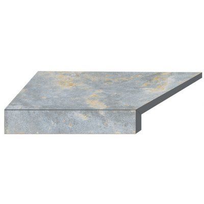 Кутовий Г-подібний елемент бортової плитки Aquaviva Loft Blue, 600x345x50(20) мм (лівий/45&deg;) 18771 фото