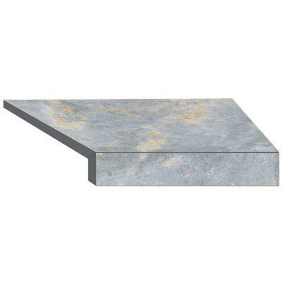 Кутовий Г-подібний елемент бортової плитки Aquaviva Loft Blue, 600x345x50(20) мм (правий/45&deg;) 18772 фото