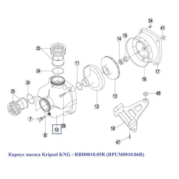 Корпуc насоса Kripsol KNG - RBH0010.05R (RPUM0010.06R) 3064 фото