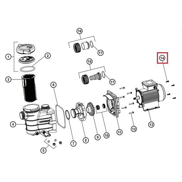 Комплект болтів електродвигуна Hayward, 4 шт. (SPX8100Z1) 6571 фото