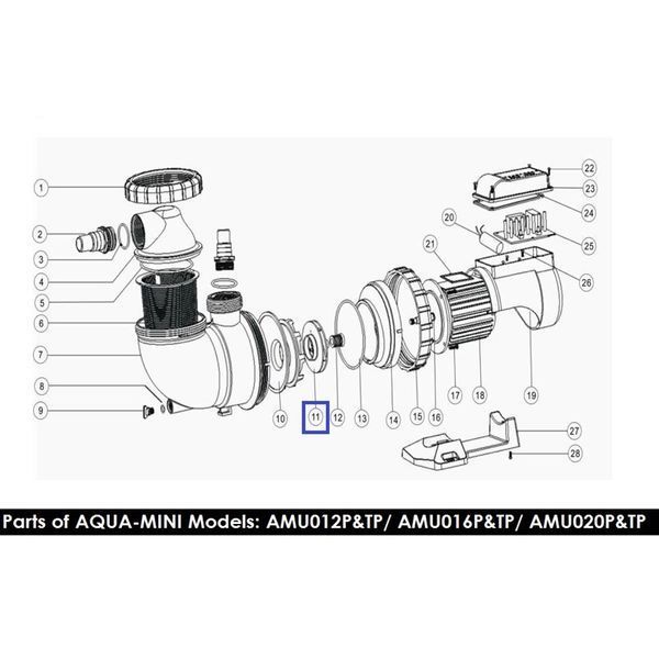 Крильчатка для насоса Emaux AMU20TP/016TP/AMU20P/016P (1311046) 2871 фото