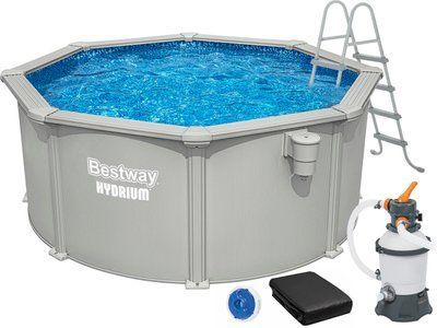 Збірний басейн Bestway Hydrium 56566 (300x122 см) з пісочним фільтром, драбиною та тентом 3472 фото