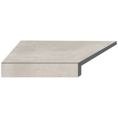 Кутовий Г-подібний елемент бортової плитки Aquaviva Patio Soft Grey, 600x345x50(20) мм (лівий/45&deg;) 18777 фото