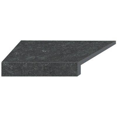 Кутовий Г-подібний елемент бортової плитки Aquaviva Stellar Dark Grey, 600x345x50(20) мм (лівий/45&deg;) 18779 фото