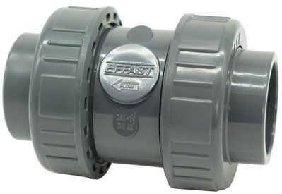 Зворотний клапан ПВХ Effast CERCBE050F кульовий, з внутрішнім різьбленням 1 1/2" та ущільненням EPDM, d50 20102 фото
