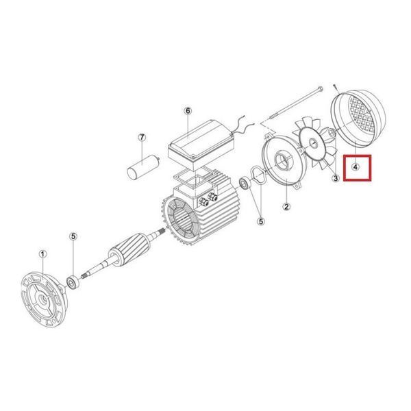 Кришка вентилятора насоса Kripsol KAN/KT/KTB/KAL/KL/KRF/KRB/BC/BCP/BCG/BCPG/BF/BB/BTP MEC132 (RMOT0004.07R) 15682 фото