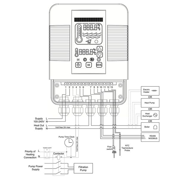 Цифровий контролер Elecro Heatsmart Plus теплообмінника G2/SST + датчик протоку та температури 3623 фото