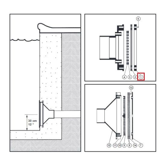 Решетка донного слива Hayward PDFX9958 12984 фото