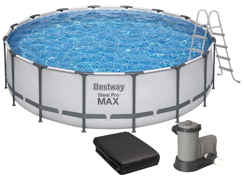 Каркасний басейн Bestway 5612Z (488х122 см) з картриджним фільтром, драбиною та тентом 6980 фото