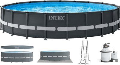 Каркасний басейн Intex 26340 ULTRA XTR (732х132 см) з пісочним фільтром, драбиною, підкладкою і тентом 21018 фото