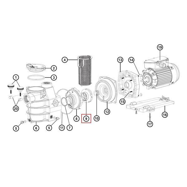Крильчатка для насосів Hayward Max-Flo/PowerLine Plus 1 НР (SPX1611CEX) 5858 фото