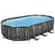 Каркасний басейн Bestway Wood Style 5611R (610х366х122 см) з картриджним фільтром, драбиною та тентом 6831 фото 1