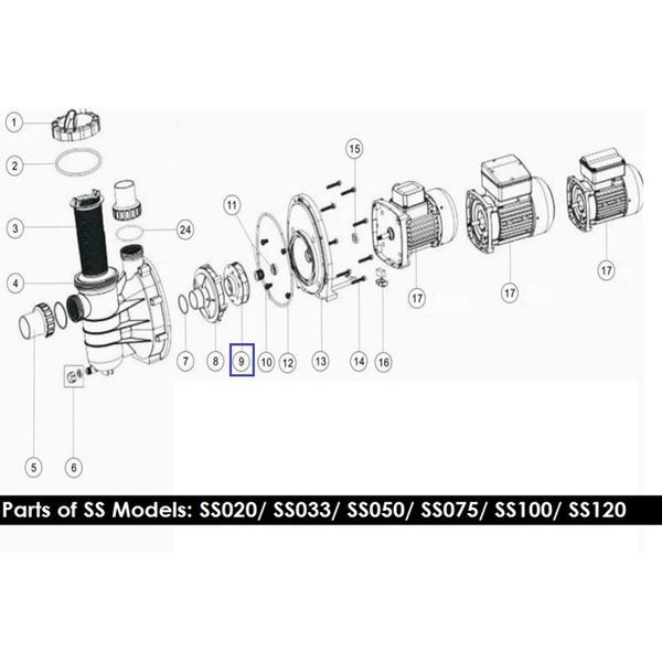 Крильчатка для насоса Emaux SD020/SS020 01311015 2373 фото