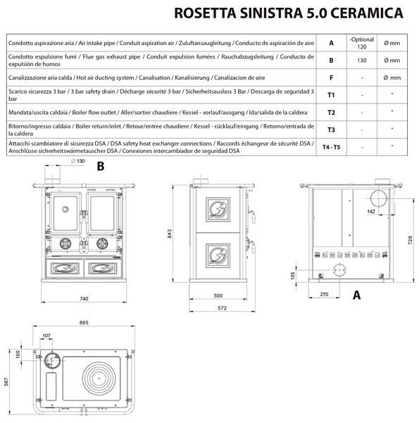 Піч La Nordica ROSETTA SINISTRA BII Liberty Bordeux 3675 фото