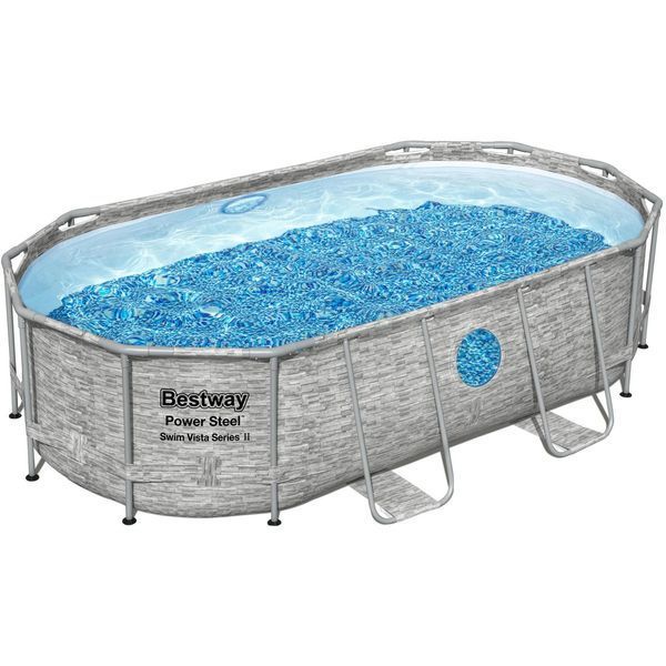 Каркасний басейн Bestway 56714 (427х250х100 см) з картриджним фільтром, драбиною і захисним тентом 4905 фото