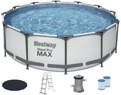 Каркасний басейн Bestway 56420 (366х122 см) з картриджним фільтром, тентом і драбиною 102 фото