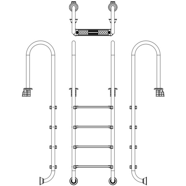 Сходи для басейну Emaux Muro NMU415-SR (4 сходинки), AISI-304 1501 фото