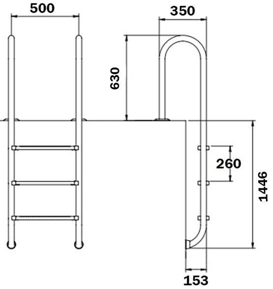 Сходи для басейну Flexinox Muro (5 сходинок), AISI-316L 8536 фото