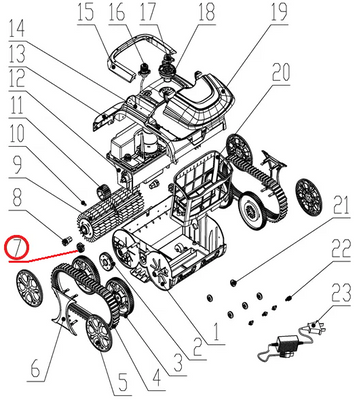 Циліндрична шестерня до пилососа Wybotics WY200, (cylindrical gea №7/WY200) 19979 фото