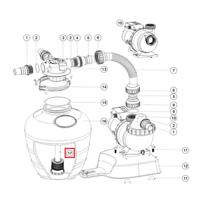 Дюзова коробка 89033603 в комплекті з трубою для Emaux FSU 4782 фото