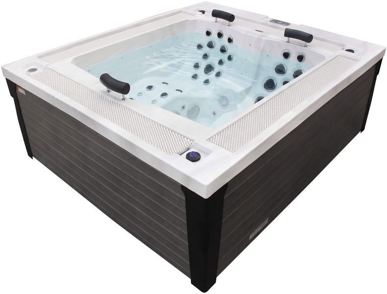 Переливний СПА-басейн Aquajoy Marmaris (230х198х89 см), Сріблясто-білий мармур 21444 фото