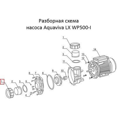 Гайка з'єднувальної муфти насоса Aquaviva LX WP500-I 7669 фото
