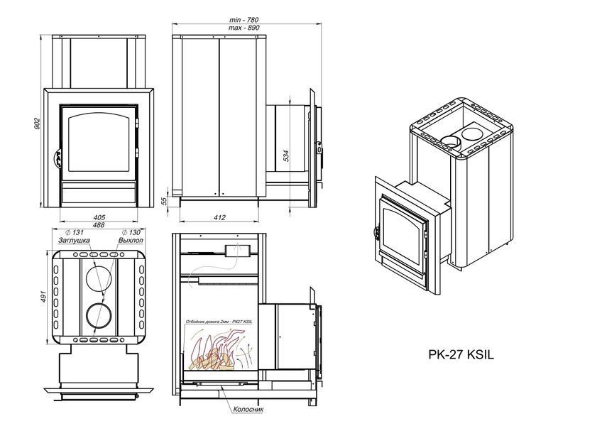 Печь для бани PK-27 KSIL anthracite 1321 фото