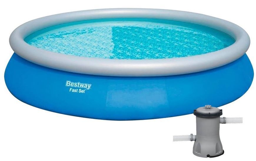 Надувной бассейн Bestway 57313 (457х84 см) с картриджным фильтром, Blue 18608 фото