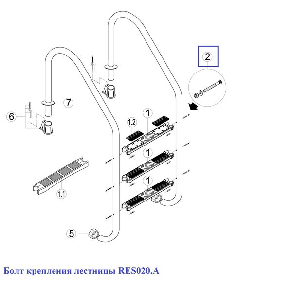 Болт крепления лестницы RES020.A 2329 фото