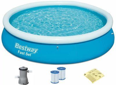 Надувний круглий басейн Bestway 57274 (366х76 см) з картриджним фільтром 6803 фото